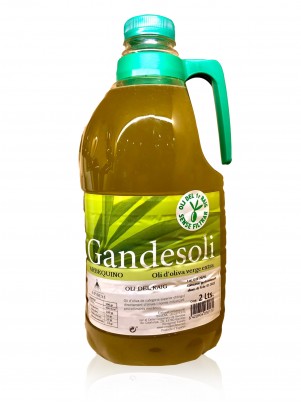 Aceite de Oliva Virgen Extra Arbequina primera prensada en frío, sin filtrar. 2 L.